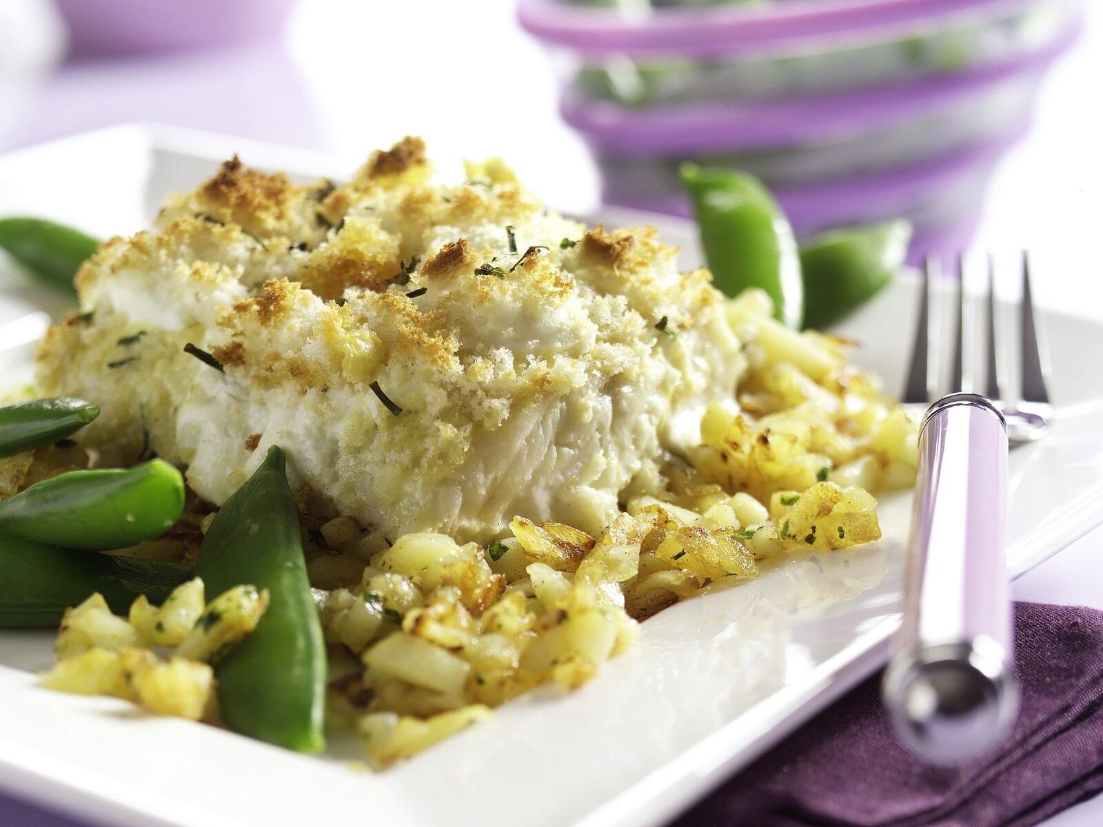 Gegratineerde zeewolf uit de oven