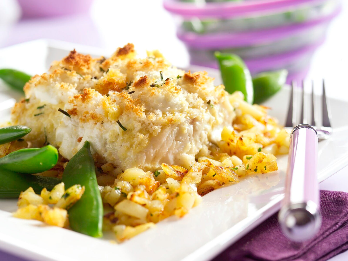 Gegratineerde zeewolf uit de oven