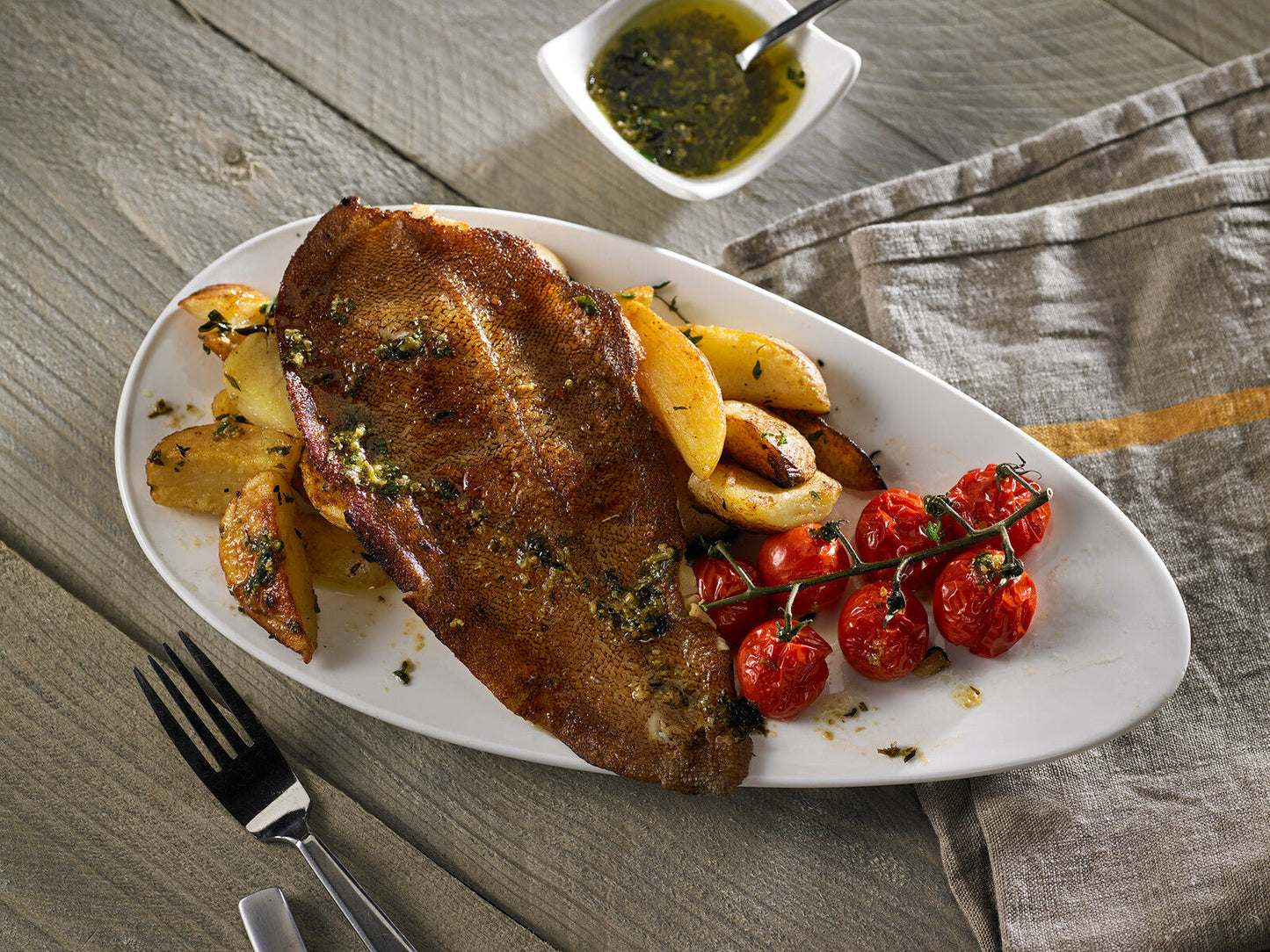 Gebakken bot met cherrytomaatjes